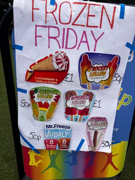 Ice creams available and their prices